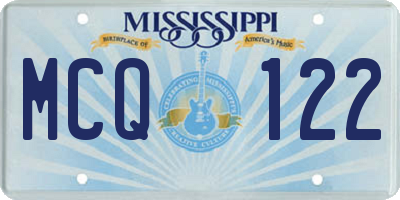 MS license plate MCQ122