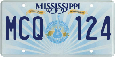 MS license plate MCQ124