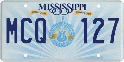 MS license plate MCQ127