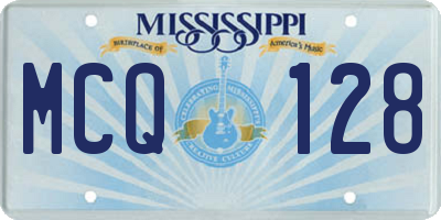 MS license plate MCQ128