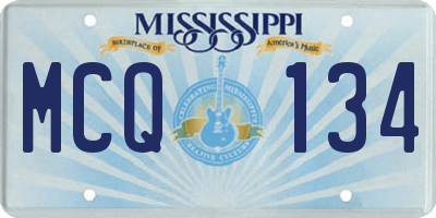 MS license plate MCQ134