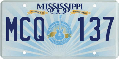 MS license plate MCQ137