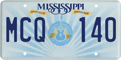 MS license plate MCQ140