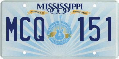 MS license plate MCQ151