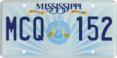 MS license plate MCQ152