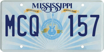 MS license plate MCQ157