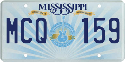 MS license plate MCQ159