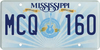 MS license plate MCQ160