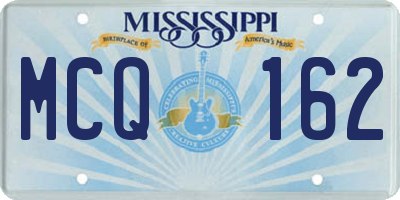 MS license plate MCQ162