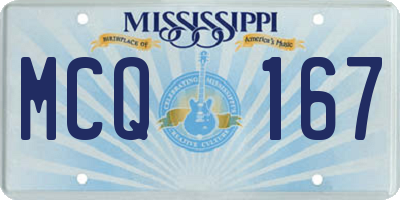 MS license plate MCQ167