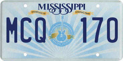 MS license plate MCQ170