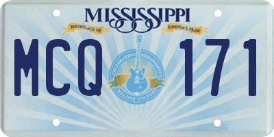 MS license plate MCQ171