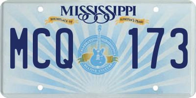 MS license plate MCQ173