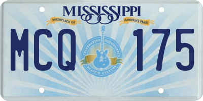 MS license plate MCQ175