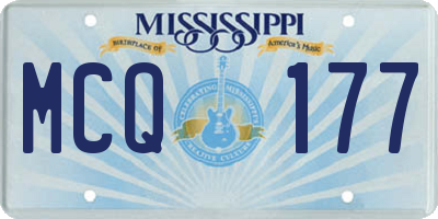 MS license plate MCQ177