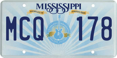 MS license plate MCQ178