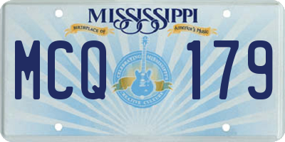 MS license plate MCQ179
