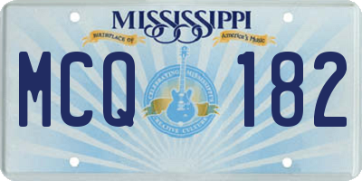 MS license plate MCQ182