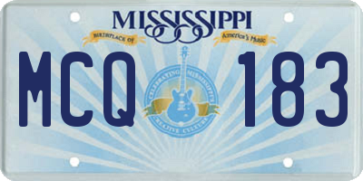 MS license plate MCQ183