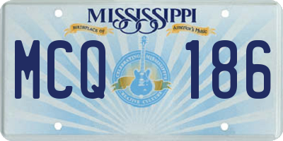 MS license plate MCQ186