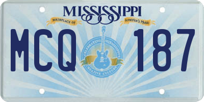 MS license plate MCQ187