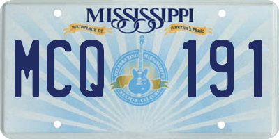 MS license plate MCQ191