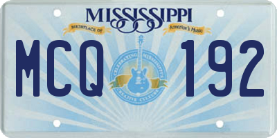 MS license plate MCQ192