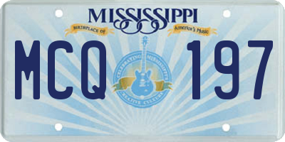 MS license plate MCQ197