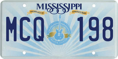 MS license plate MCQ198