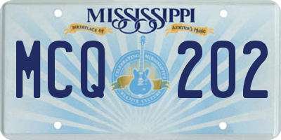 MS license plate MCQ202