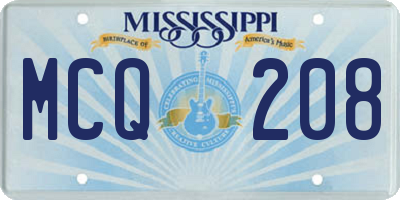 MS license plate MCQ208
