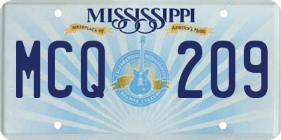 MS license plate MCQ209