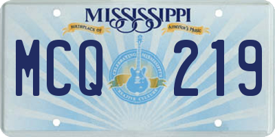 MS license plate MCQ219
