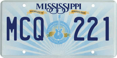 MS license plate MCQ221