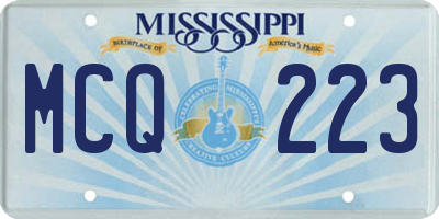 MS license plate MCQ223