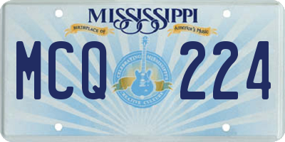 MS license plate MCQ224