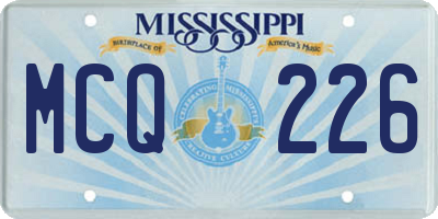 MS license plate MCQ226