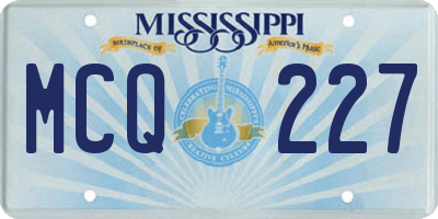 MS license plate MCQ227