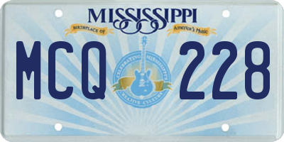 MS license plate MCQ228