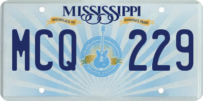MS license plate MCQ229