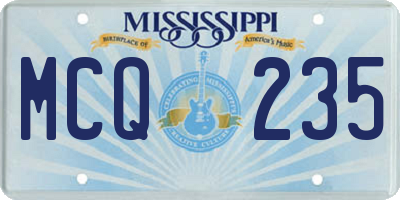 MS license plate MCQ235