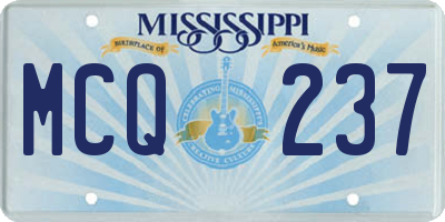 MS license plate MCQ237