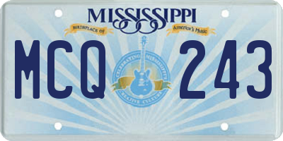 MS license plate MCQ243