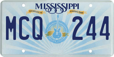 MS license plate MCQ244