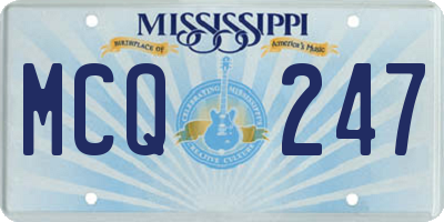 MS license plate MCQ247