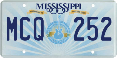 MS license plate MCQ252