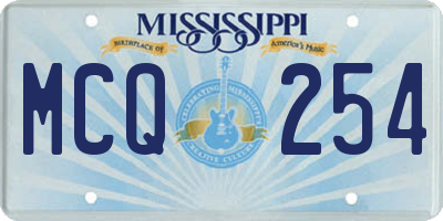 MS license plate MCQ254