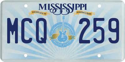 MS license plate MCQ259