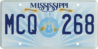 MS license plate MCQ268