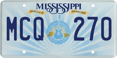 MS license plate MCQ270